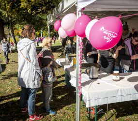 Marche Rose oragnisée par Art de Vivre association at Départ Taninges & Samoëns, Lac Bleu, Morillon, Haute-Savoie, France on October 24 2021. Photo © David Casartelli