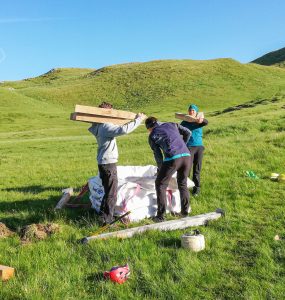Déchargement du matériel